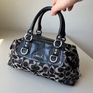 COACH Ashley Signature Sateen Large Satchel Handbag Shoulder Bag Y2K F15443